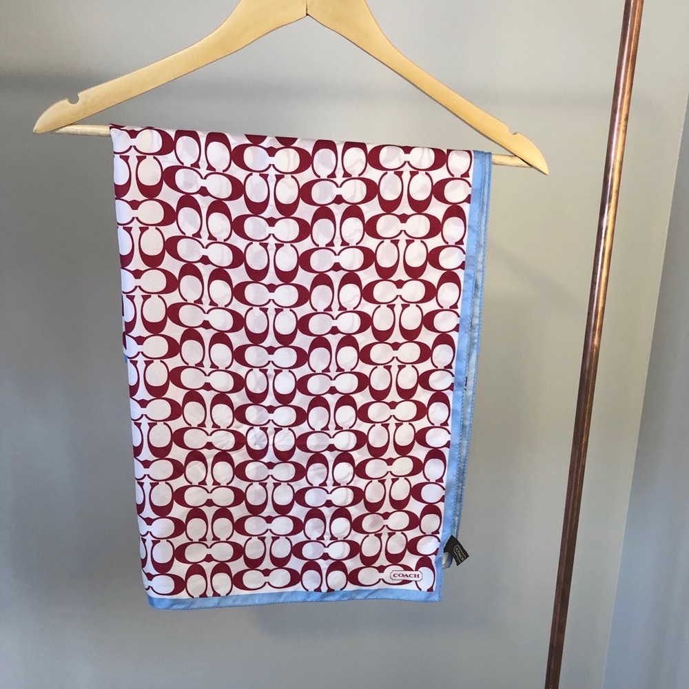 Red white & blue silk Coach scarf.